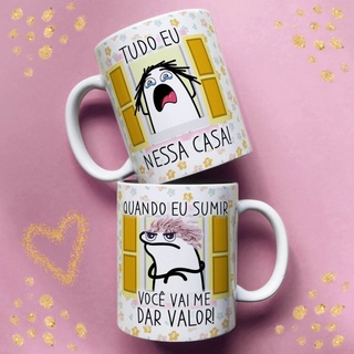 Caneca da Rainha Meme Flork Boneco Palito Rosa