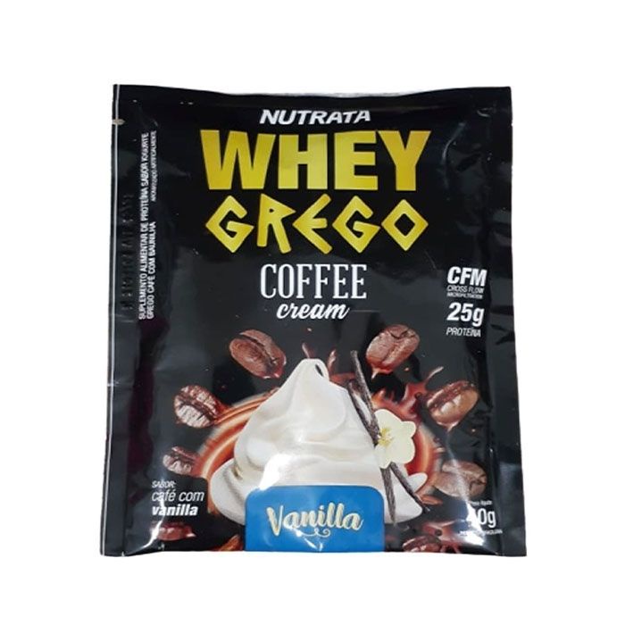 Whey Grego Sachê (40g) – Nutrata – Coffee Cream Baunilha