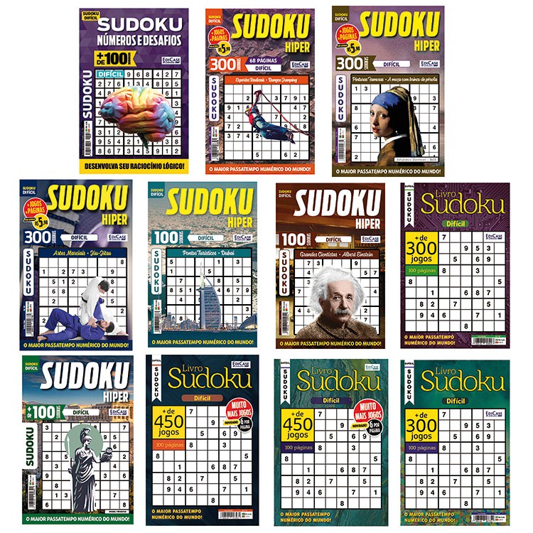 Sudoku Números e Desafios Ed. 130 - Difícil - Só Jogos 9x9 4 jogos por  página