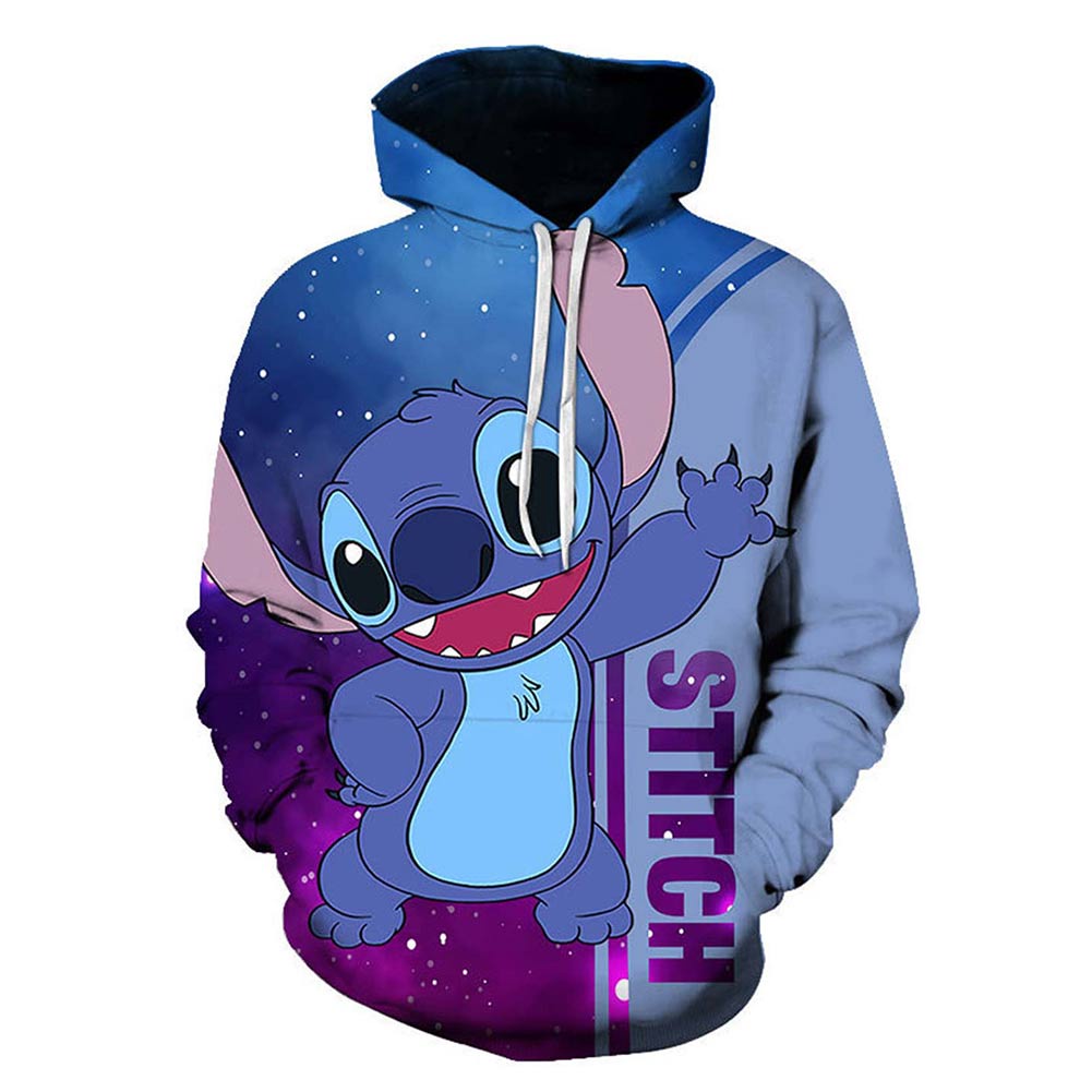 Stitch Cosplay Hoodie 3D Camiseta Impressa Homem Mulher Casual Streetwear  Pullover