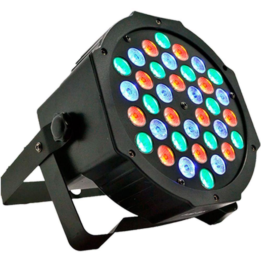 Canhão Refletor Rgb 18/36 Leds 1w Par 64 Slim Strobo Balada