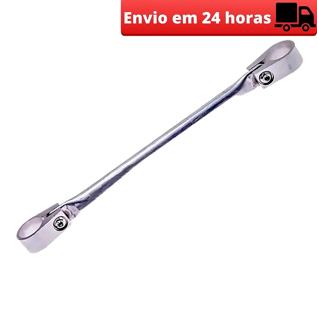 Barra Travessa Barrinha De Guidão Moto Bike Prata 190mm