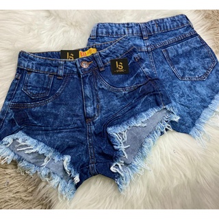 Shorts Jeans Feminino Adulto Detalhe Cintura Alta Com Zíper 722