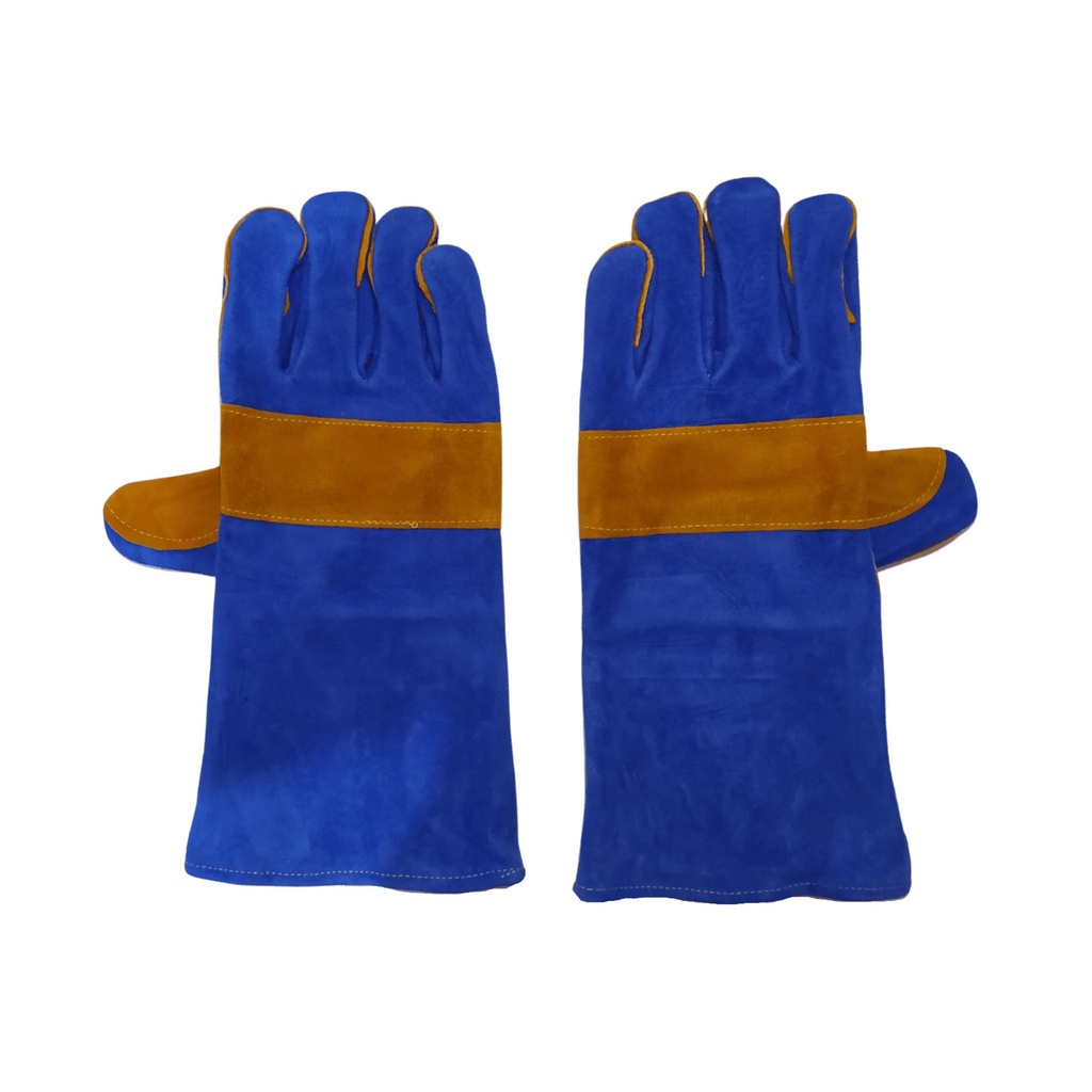 Luva Soldador Raspa Azul Cano Longo - Par | Shopee Brasil