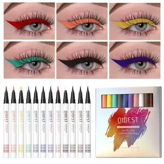 12Pcs Conjunto De Delineador De Olhos Líquido Colorido Natural De Longa Duração À Prova D
