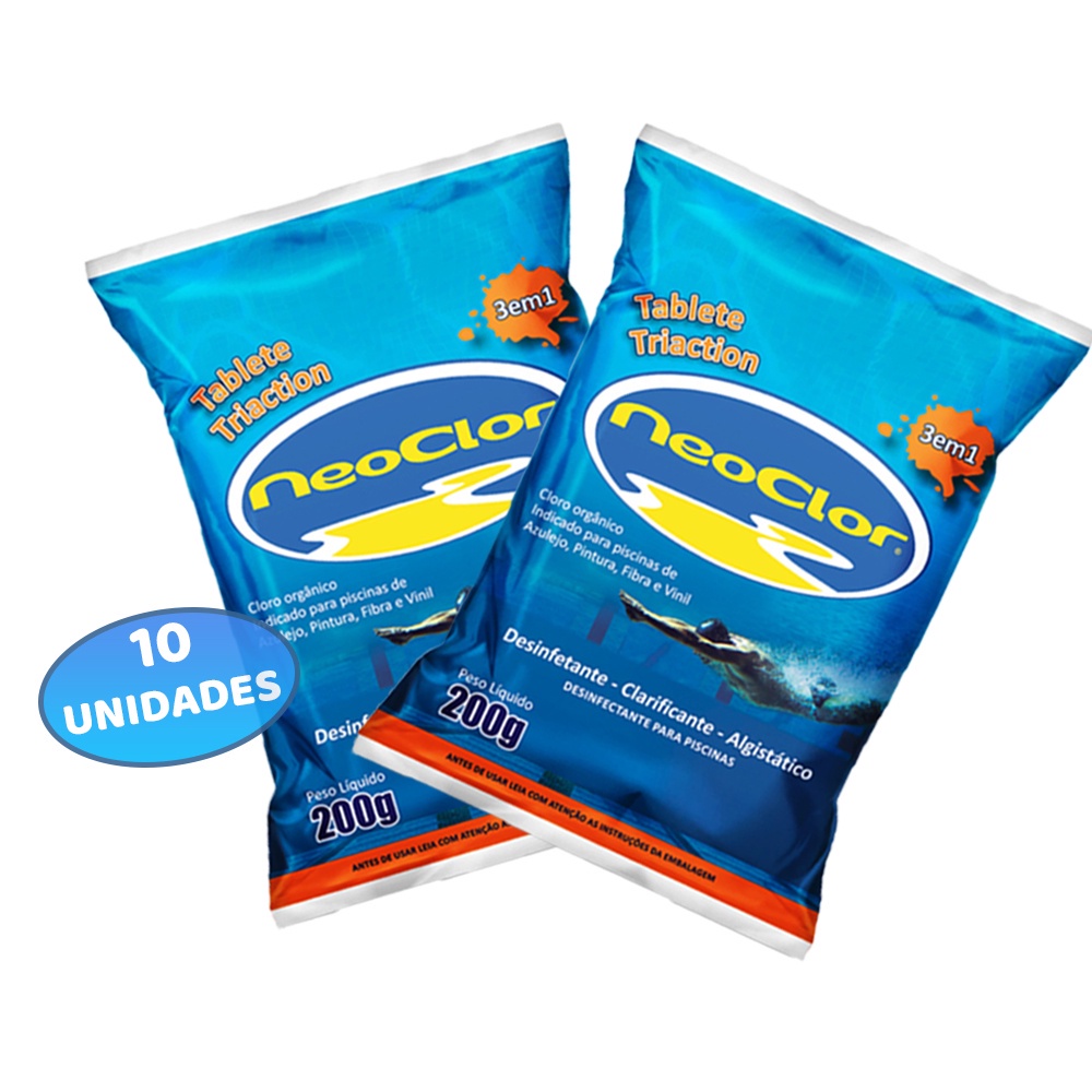 Kit com 10 Tabletes De Cloro Tripla Ação Neoclor Pastilha Para ...