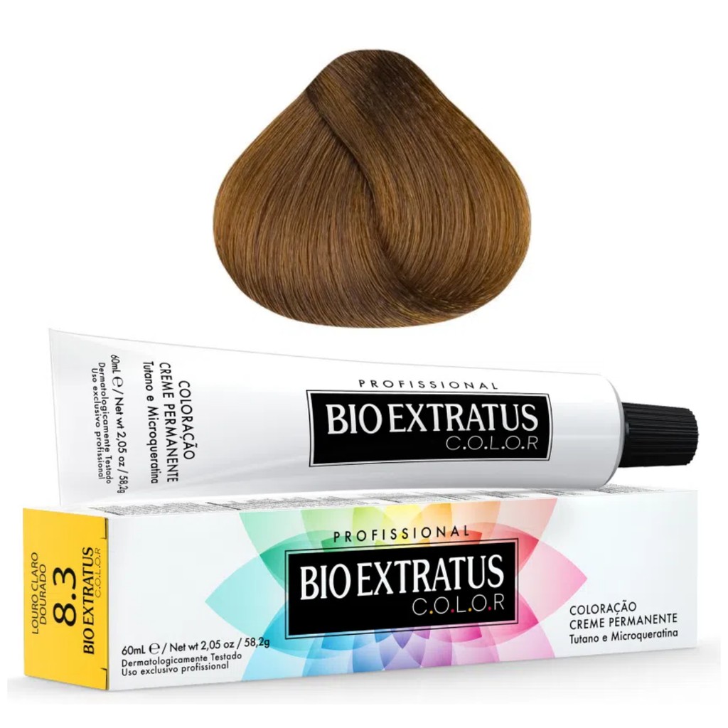 Coloração Bio Extratus Color Louro Claro Dourado Acinzentado 8.31 ...