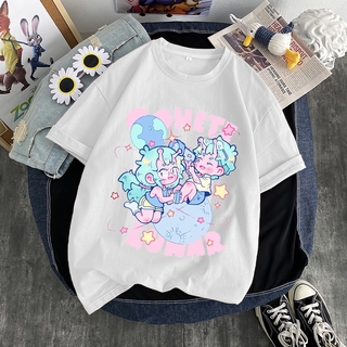 Camiseta Feminina Larga Coreana Anime Kawaii Punk Rock / Roupas