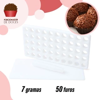 Placa Porcionadora Dosadora De Doces Brigadeiro 7g 50 Furos