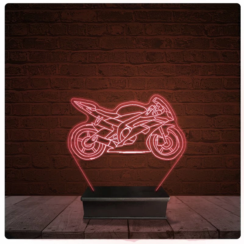 Abajur Luminária Acrílico Led - Moto Velocidade Corrida 10