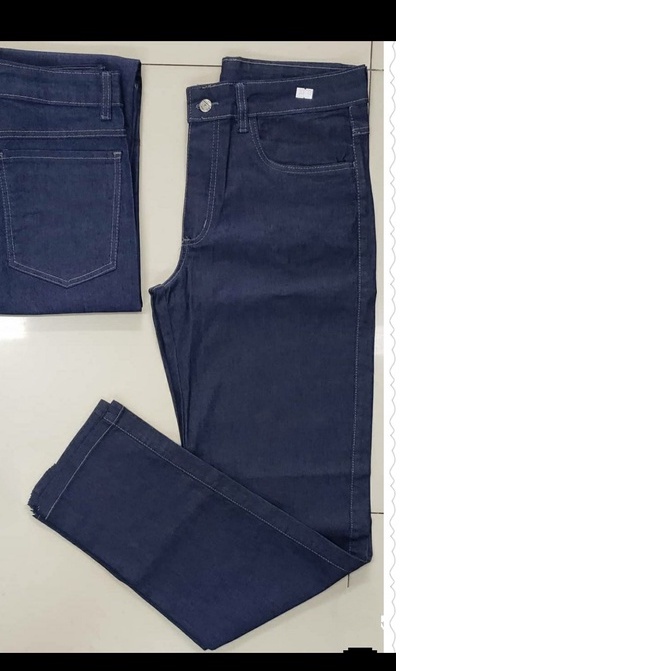 Calça jeans masculina tradicional com laycra corte reto reforçada plus size 36 ao 58 azul e preta