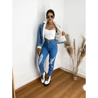 Jaqueta Jeans Forrada De Pelinho
