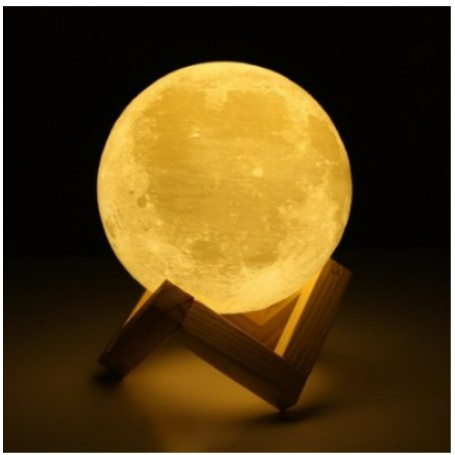 Mini Luminária Lua Cheia 3d 15 Cm Usb Colorida