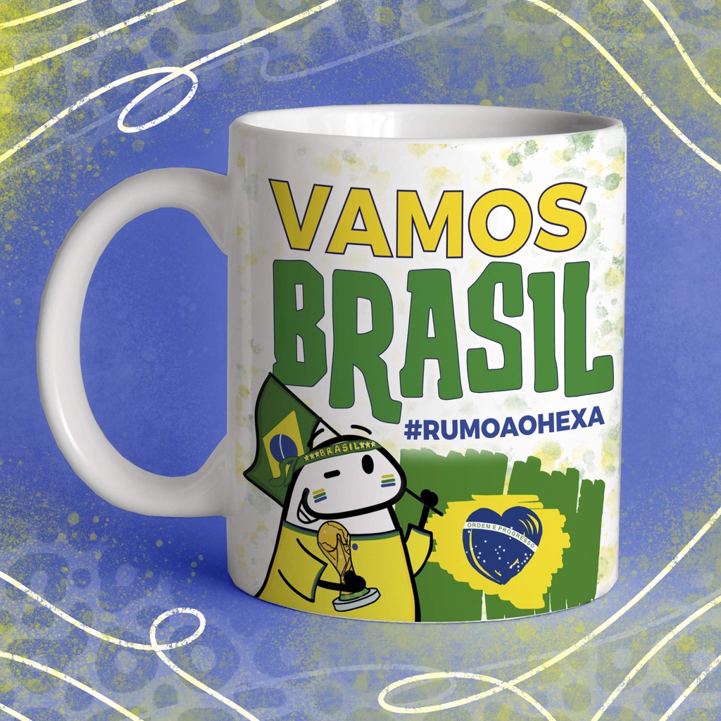 Artes Caneca Flork Brasil Copa do Mundo Grátis