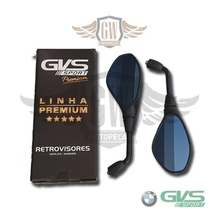 Retrovisor Gvs Bmw F800 Fixo Yamaha Lente Convexa Azul