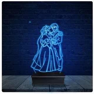 Luminária Led Acrilico Abajur - Princesas a Pequena Sereia