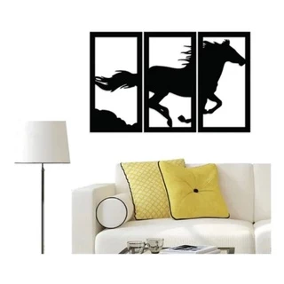 Kit Quadro Decorativo Vazado Cavalo Mdf 3mm