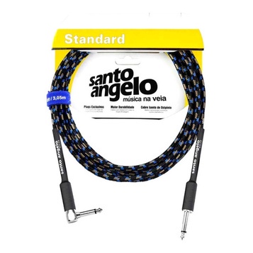 Cabo P10 P10 Santo Angelo 90º L Guitarra Violão Baixo Tecido 3m ...