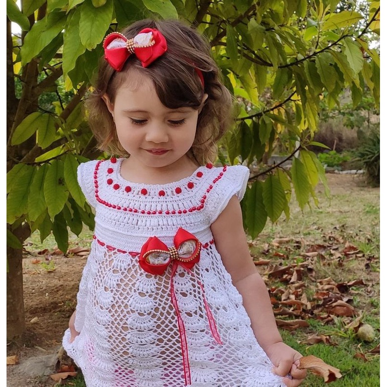 Vestido de croche infantil sales borboleta