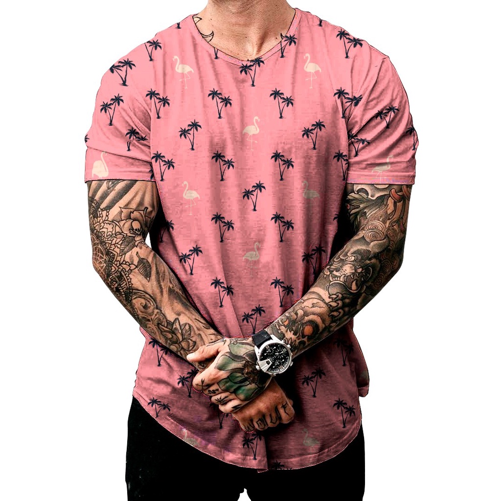 Camiseta OVERSIZED Rosa lisa blusa camisa Streetwear em algodão 30.1 modelo  Premium OVERSIZED