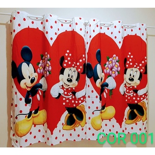 Cortina de personagem infantil 2,50x1,40 MICKEY E MINNIE BOUQUET
