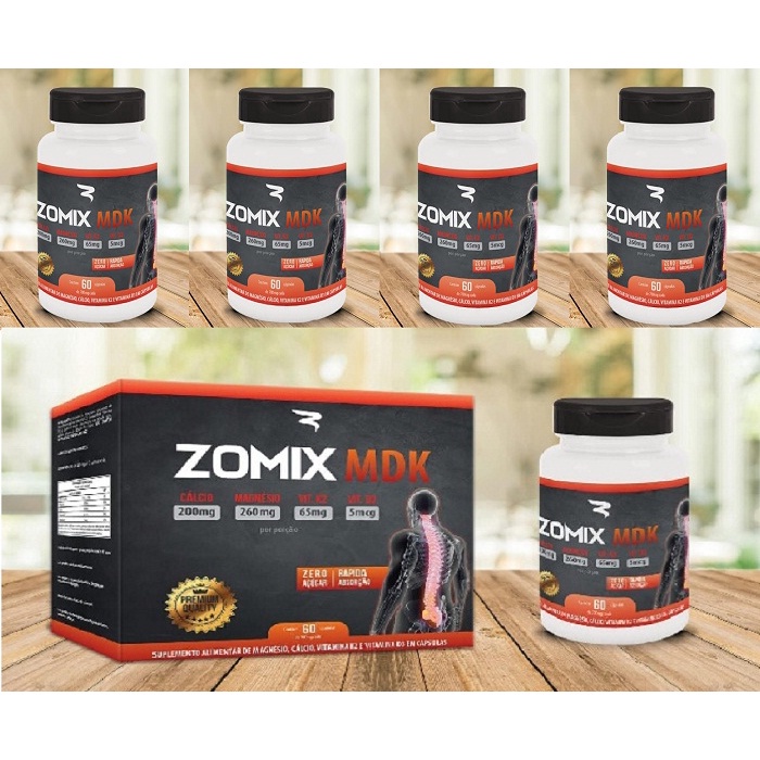 Kit 5 unidades Zomix MDK suplemento alimentar com 60 capsulas 700mg ...