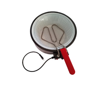 Fritadeira elétrica redonda com cabo no cesto de proteção 7 litros 110v one02