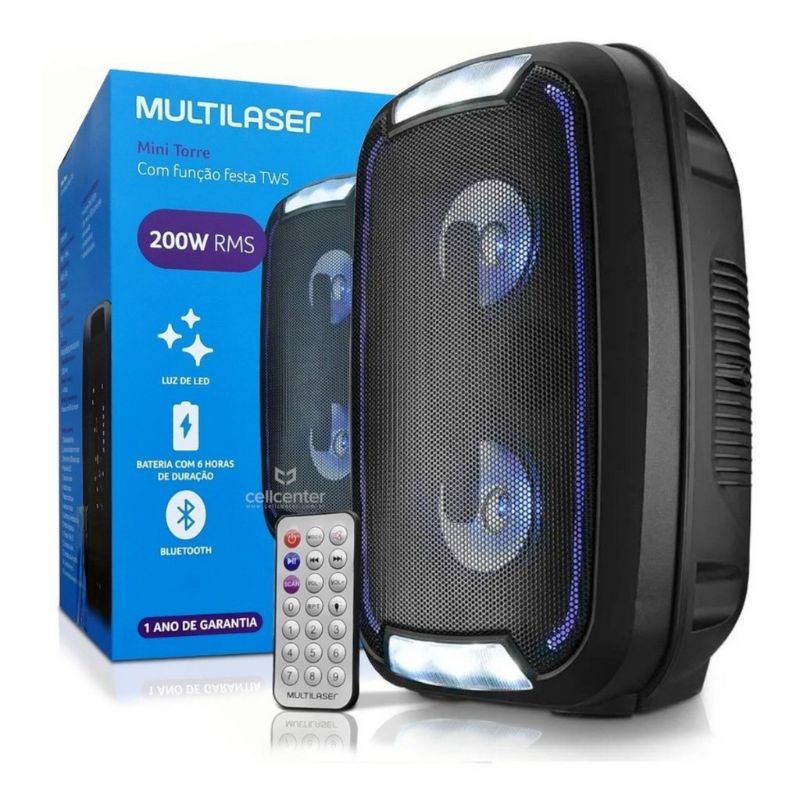 caixa de som multilaser grande 250w com luzes. | Shopee Brasil
