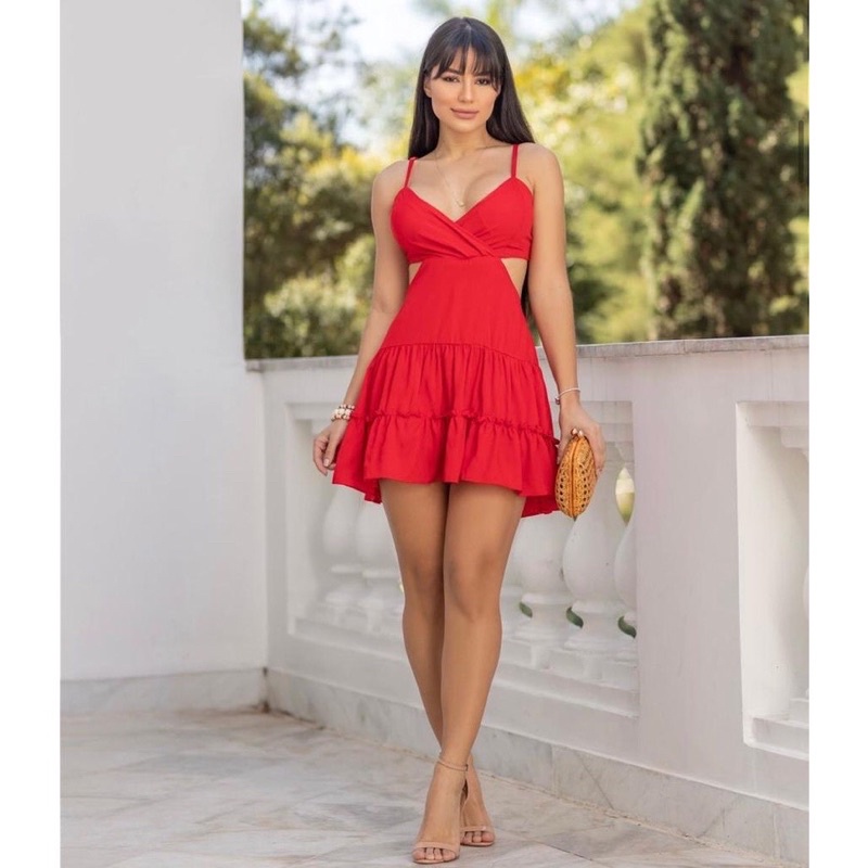 Vestido curto hot sale de alcinha