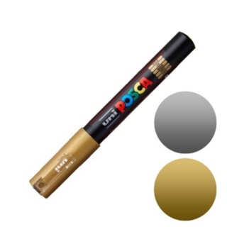 Caneta POSCA Marcador Multiuso PC-1M 0.7mm - Ouro/Prata