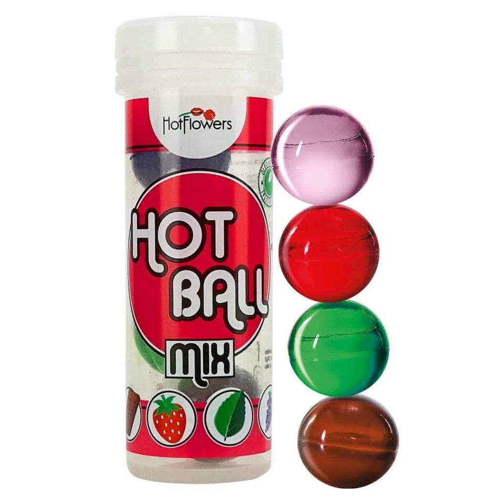 Bolinhas Explosivas Beijável 4 Sabores Hot Ball Mix Lubrificante Intimo  Aromático