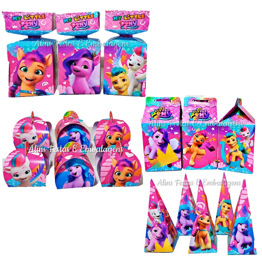 kits Little Pony personagens, scrapbook Digital Papel + Brin