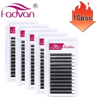 Fadvan 10PCS YY easy fan bloom Y eyelashes 0.07Extensão De Cílios Postiços Em Formato De Premium 4d / Maquiagem Y shape 8-15 mix