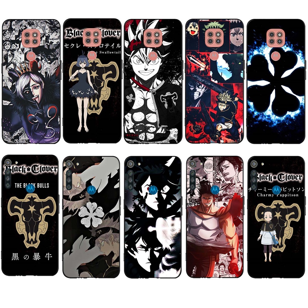 Capa flex vel de silicone tpu anime black clover para motorola moto g8