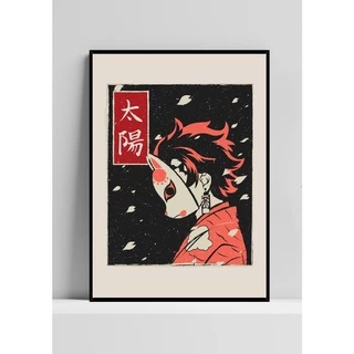 Quadro de mdf poster moldura Anime, Mangá, Demon Slayer, tanjiro