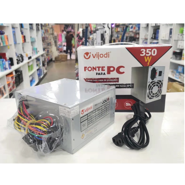 Fonte de alimentação para PC Vijodi 350W prata 110V/220V