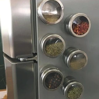 Porta Condimento Temperos Inox Magnético Com imã para Geladeira unidade - ENVIO IMEDIATO