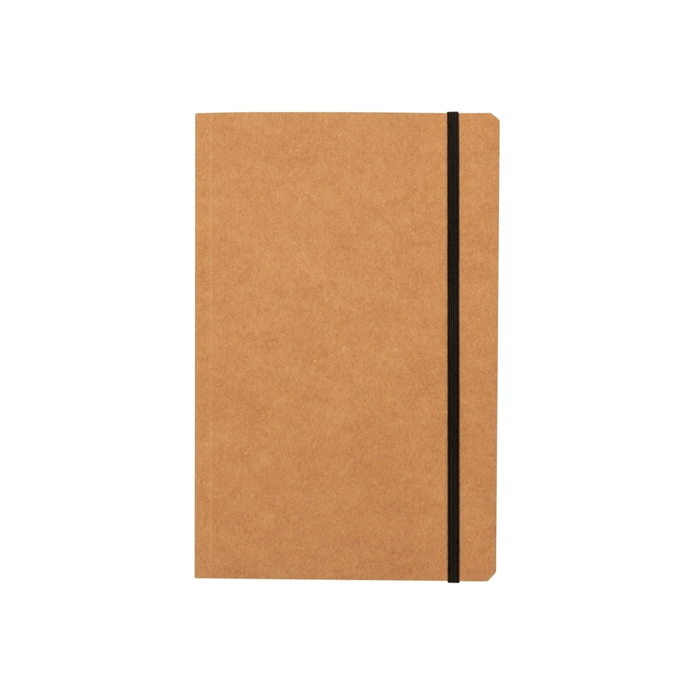 Caderneta Tipo Moleskine Anotações 13x21 Bege Kraft Folha Quadriculada