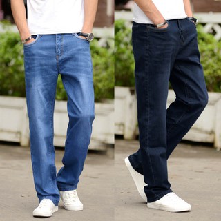 S-5XL primavera verão masculina fina reta-perna solta jeans estilo