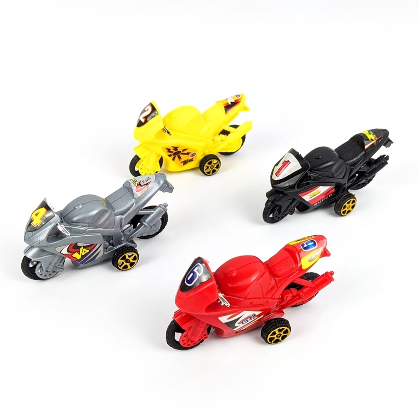 Kit 4 Motos Moto De Brinquedo Corrida Infantil Presente Criança