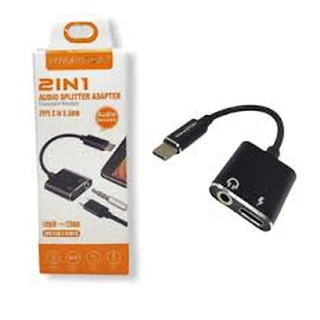 Adaptador Cabo Tipo-c / P2 Splitter 2 Em 1 Áudio Carregador Hmaston