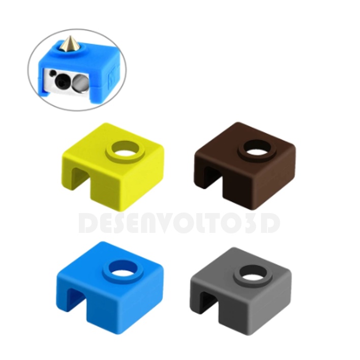 Blocco Riscaldatore Alluminio E Calzino Silicone Kit Per Stampante 3D 3 Set Con Gola Acciaio Inox - Foto 6