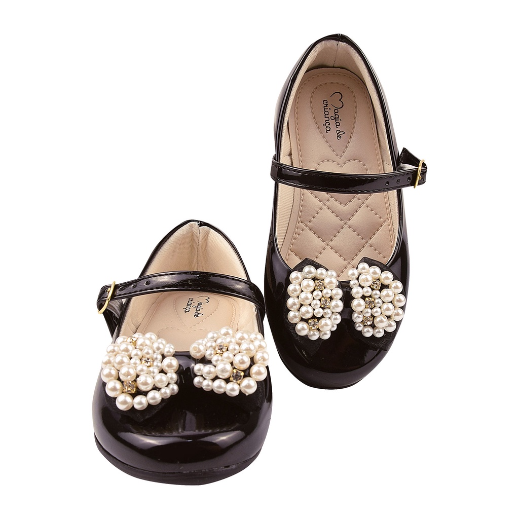 Sapato boneca preto verniz hot sale infantil