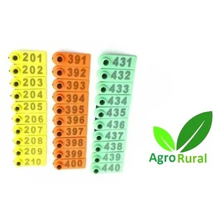 Brinco Crisan P/ Identificação de Ovinos e Caprinos Amarelo. Pacote C/ 25 Unidades