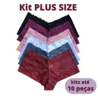 Kit Calesson Plus Size com até 10 Cacinhas Shortinho de Renda Premium