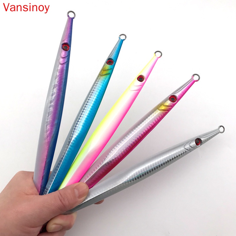 Jigs De Pesca Chumbo Brilhante 60g 80g 160g 200g 300g 400g Lures Em Mar Profundo/Slow Jigging Pitching Artificial for Tuna , Grouper , Dogtooth , Bass , Salmão