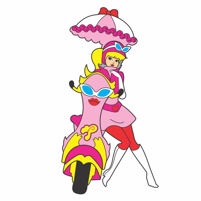 Sticker de Carro Penelope Charmosa na Moto 25cm X 13cm Decoração Menina Geek Nerd Tuning Honda