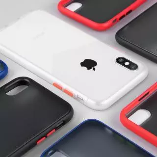 Capa Macia De Silicone Com Bordas De Pl Stico R Gido Para Iphone