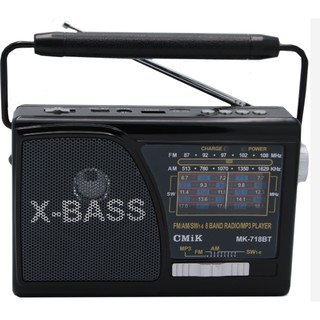 Rádio Am Fm Bluetooth Usb Retro Vintage Sw Recarregavel Aux mk-719