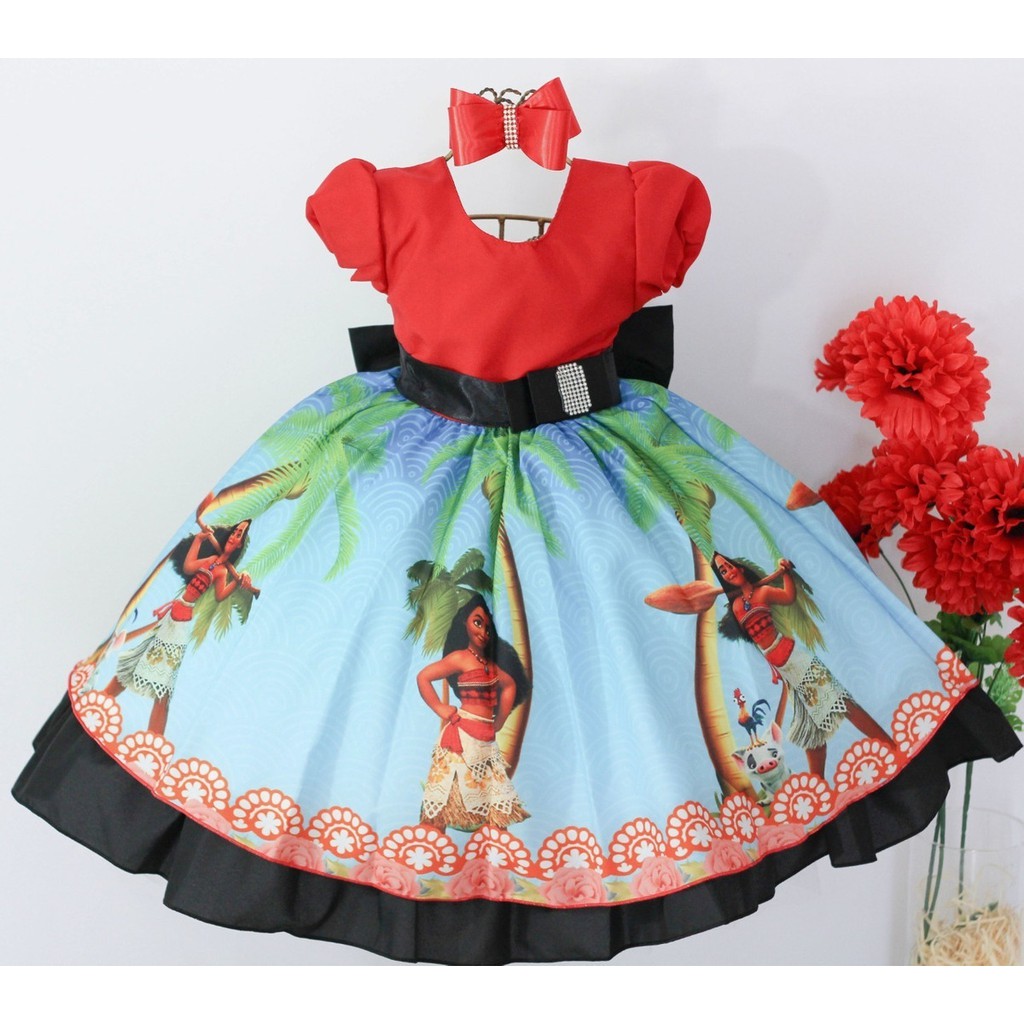 Vestido festa hot sale moana